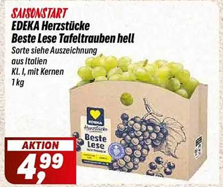 EDEKA Herzstücke Beste Lese Tafeltrauben hell 1 kg
