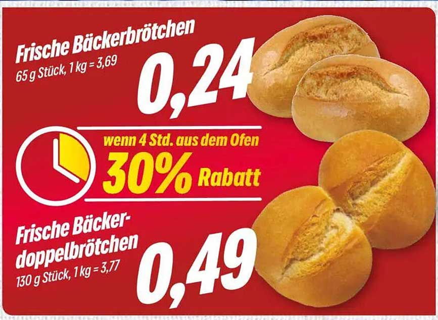 Frische Bäckerbrötchen & frische Bäckerdoppelbrötchen