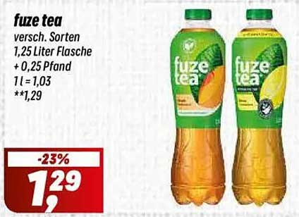 Fuze Tea – Verschiedene Sorten, 1,25 Liter Flasche