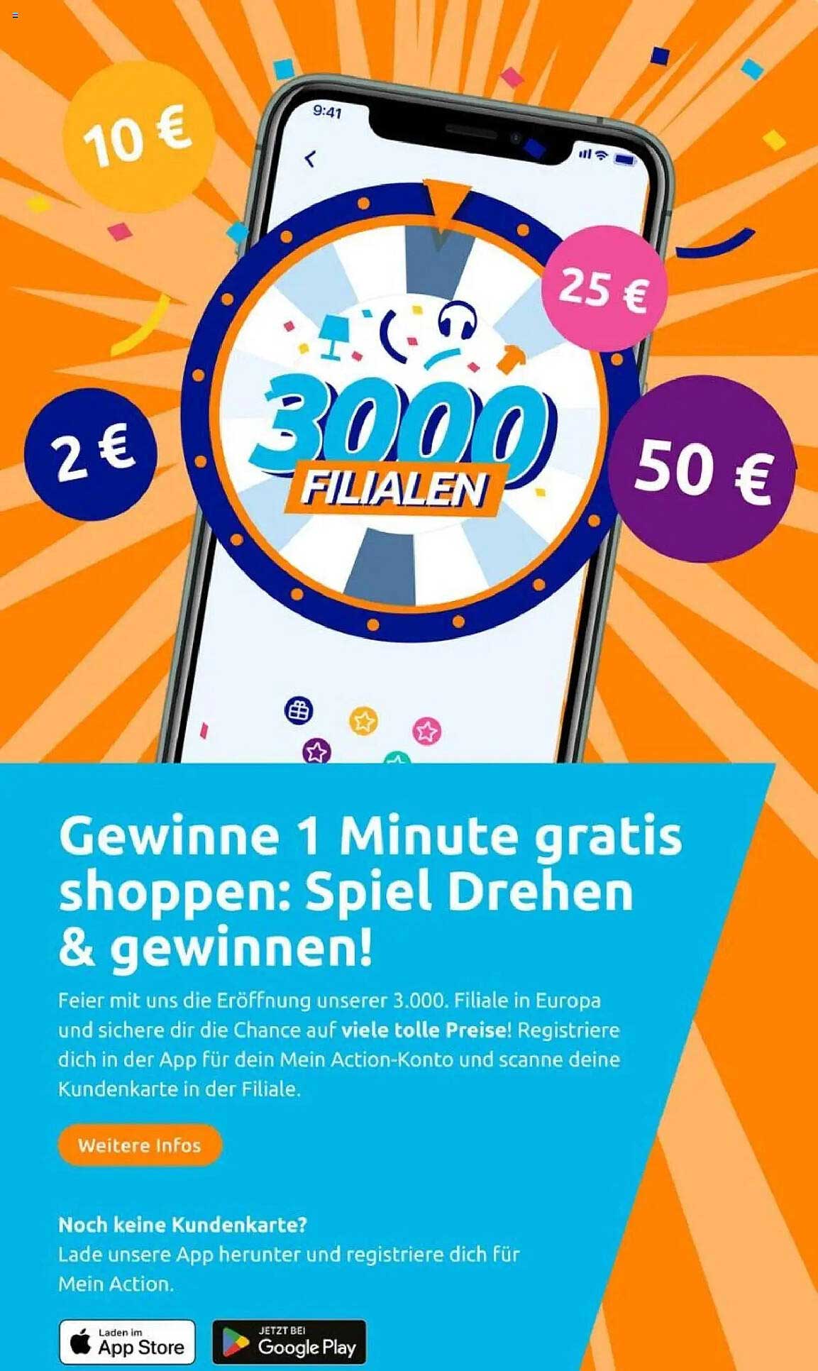 Gewinne 1 Minute gratis shoppen: Spiel Drehen & Gewinnen!