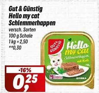 Gut & Günstig Hello my cat Schlemmerhappen 100 g