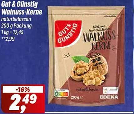 Gut & Günstig Walnuss-Kerne 200 g Packung