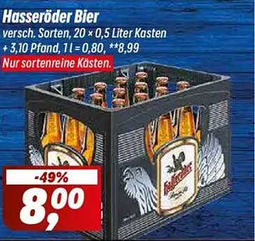 Hasseröder Bier 20 x 0,5 Liter Kasten