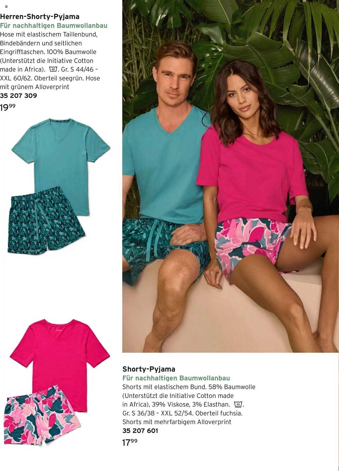 Herren-Shorty-Pyjama für nachhaltigen Baumwollbau