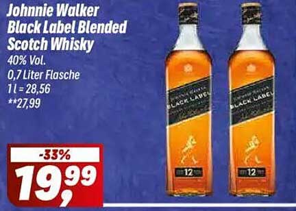Johnnie Walker Black Label Blended Scotch Whisky 0,7 Liter