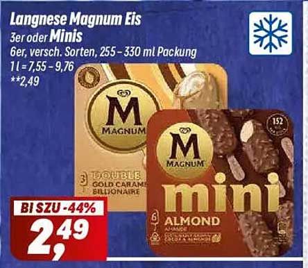 Langnese Magnum Eis 3er oder Minis