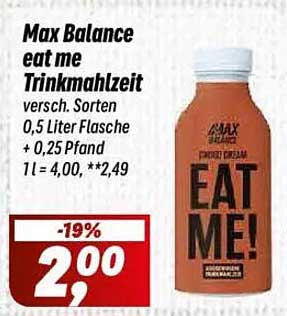 Max Balance eat me Trinkmahlzeit 0,5 Liter Flasche
