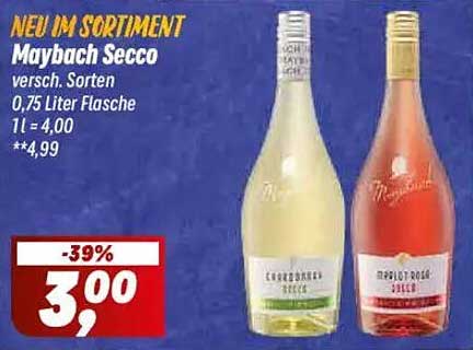 Maybach Secco - verschiedene Sorten für erfrischende Genussmomente