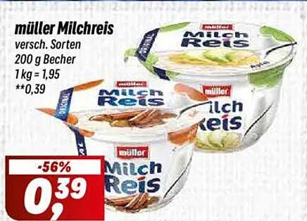 müller Milchreis verschiedene Sorten 200 g Becher