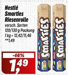 Nestlé Smarties Riesenrolle versch. Sorten 120/130 g