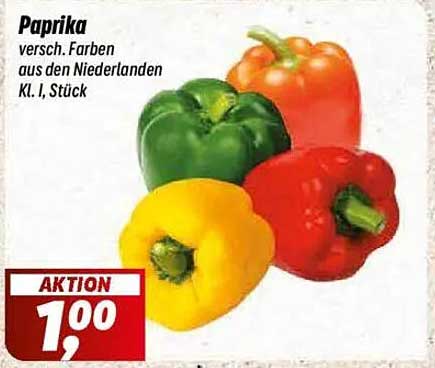 Paprika versch. Farben aus den Niederlanden, Kl. I, Stück