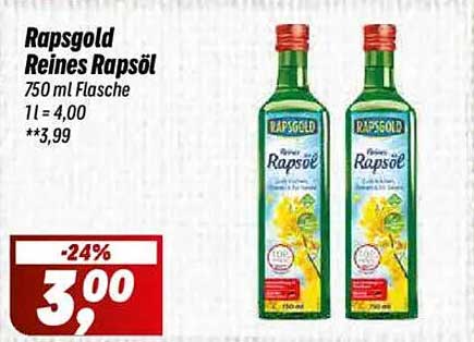 Rapsgold Reines Rapsöl 750 ml Flasche