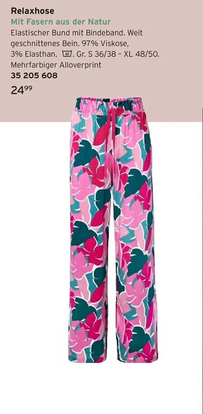 Relaxhose Mit Fasern aus der Natur