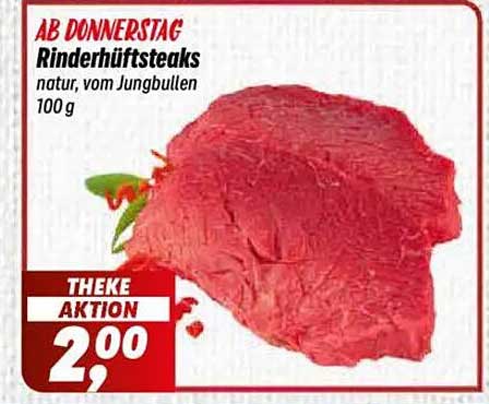 Rinderhüftsteaks natur, vom Jungbullen - 100 g