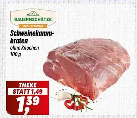 Schweinekambraten ohne Knochen 100 g - Bauernschätze