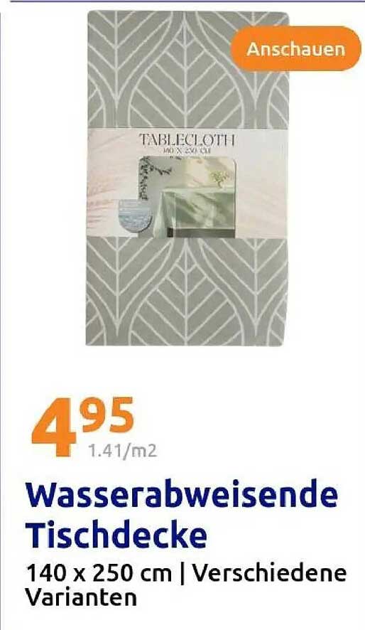 Wasserabweisende Tischdecke 140 x 250 cm