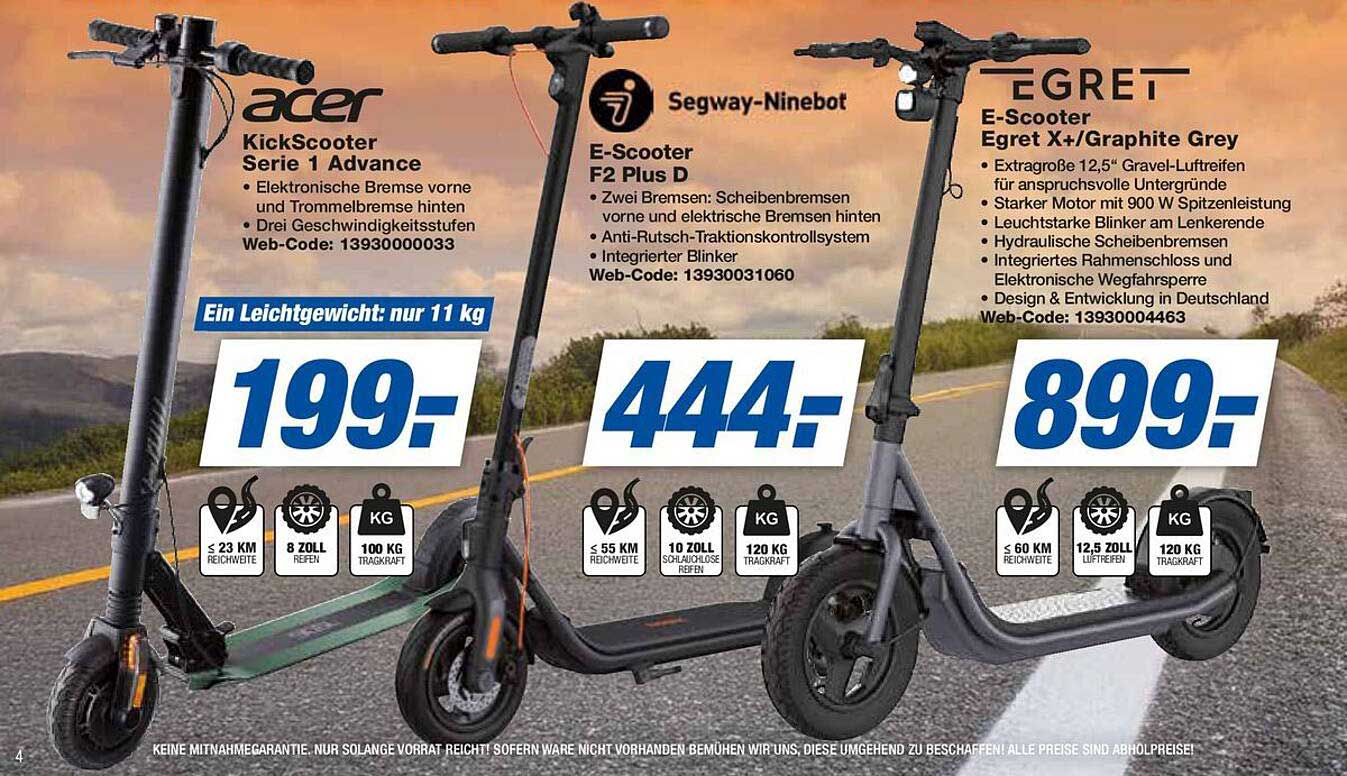 acer KickScooter Serie 1 Advance zu einem sensationellen Preis
