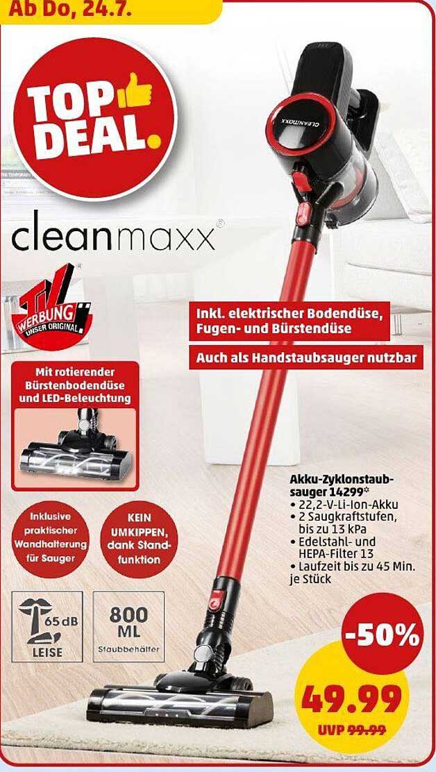 Akku-Zyklonstaubsauger cleanmaxx - Jetzt zum Top Preis!