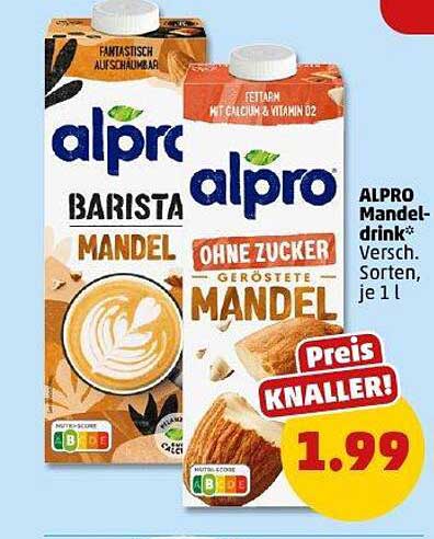 ALPRO Mandel-drink* verschiedene Sorten, je 1 l