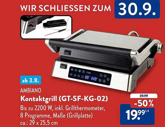 AMBANO Kontaktgrill (GT-SF-KG-02)