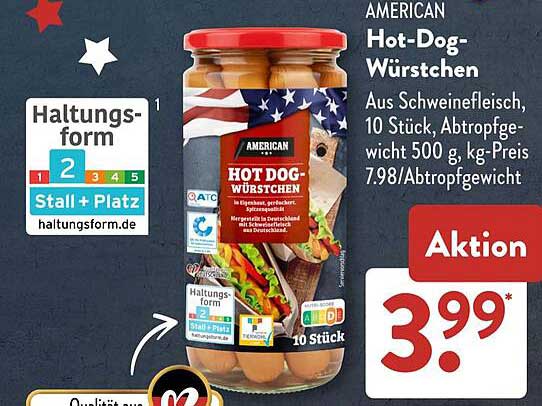 AMERICAN Hot-Dog-Würstchen, 10 Stück