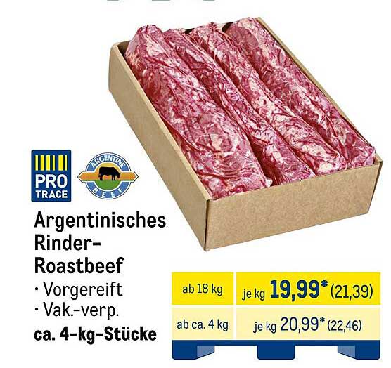 Argentinisches Rinder-Roastbeef - Vorverarbeitet und vakuumverpackt
