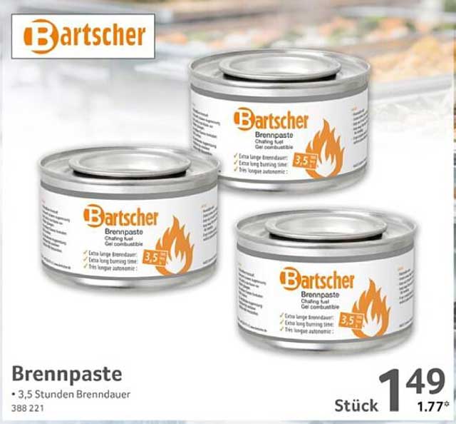 Bartscher Brennpaste 3,5 Stunden Brenndauer