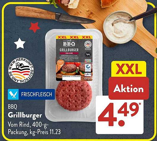 BBQ Grillburger vom Rind, 400-g-Packung