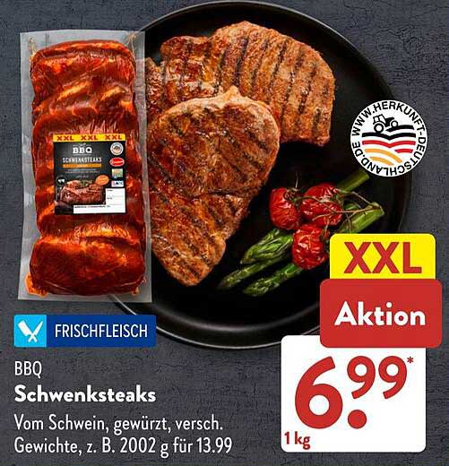 BBQ Schwenksteaks vom Schwein – jetzt nur 6,99 €