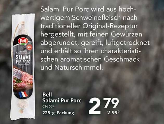 Bell Salami Pur Porc 225-g-Packung