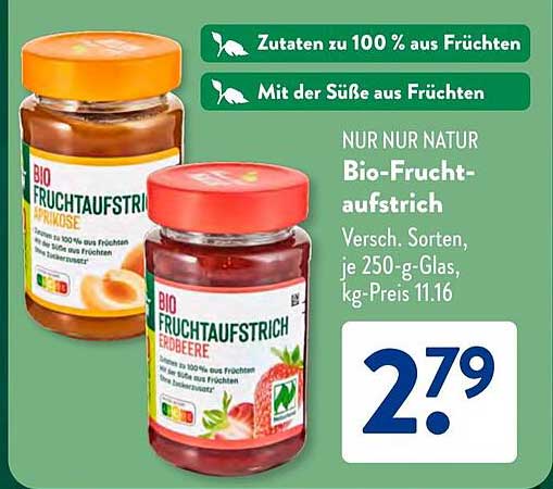 Bio-Fruchtaufstrich Erdbeere und Aprikose - 250 g Glas