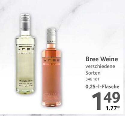 Bree Weine - verschiedene Sorten 0,25-L-Flasche