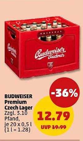 Budweiser Premium Czech Lager 20 x 0,5 l