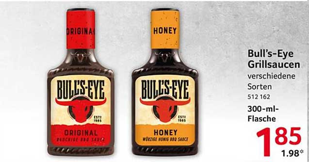 Bull's-Eye Grillsaucen - verschiedene Sorten (300 ml-Flasche)