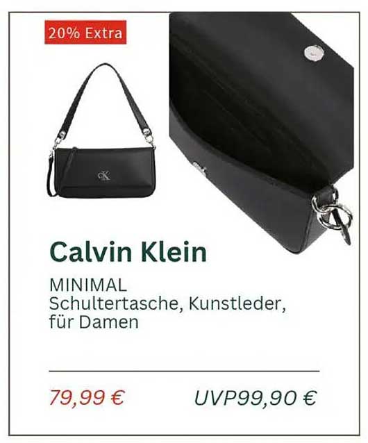 Calvin Klein MINIMAL Schultertasche, Kunstleder, für Damen