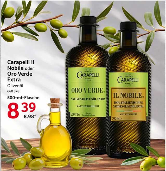 Carapelli il Nobile oder Oro Verde Extra Olivenöl