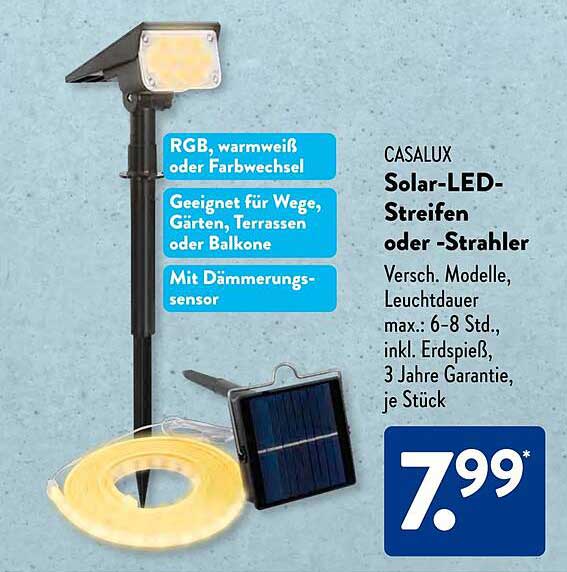 CASALUX Solar-LED-Streifen oder -Strahler