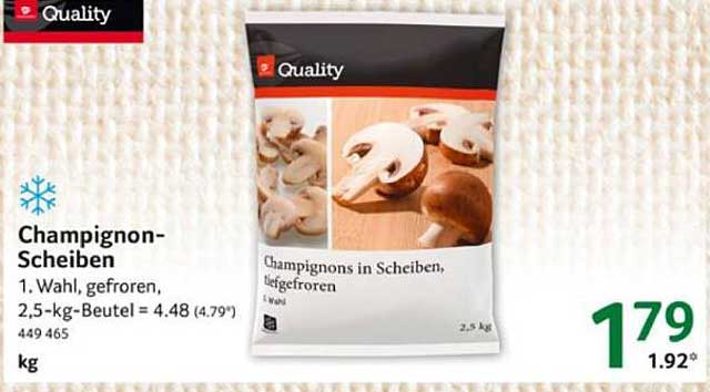 Champignon-Scheiben, 2,5 kg (Quality) - gefroren