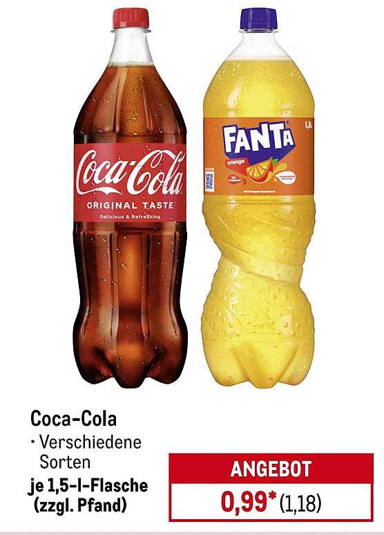 Coca-Cola und Fanta 1,5-Liter-Flasche – Erfrischung zum kleinen Preis