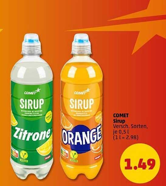 COMET Sirup verschiedene Sorten, je 0,5 L