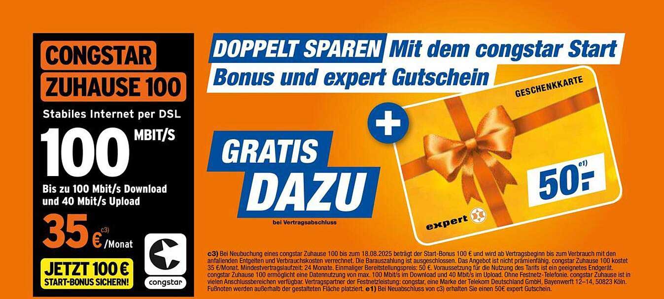 CONGSTAR ZUHAUSE 100 - Stabiler Internetzugang für Ihr Zuhause