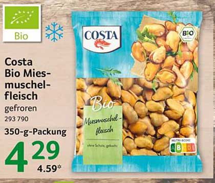 Costa Bio Miesmuschelfleisch gefroren 350-g-Packung