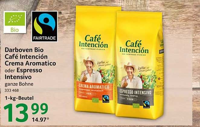 Darboven Bio Café Intención Crema Aromatico oder Espresso Intensivo, 1-kg-Beutel