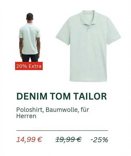 DENIM TOM TAILOR Poloshirt, Baumwolle, für Herren