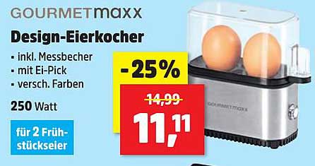 Design-Eierkocher von GOURMETmaxx - 25% Rabatt