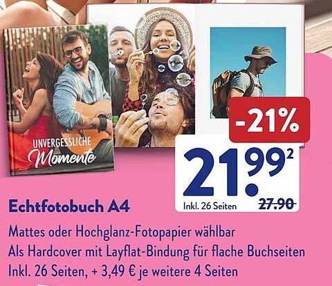 Echtfotobuch A4 - Unvergessliche Momente