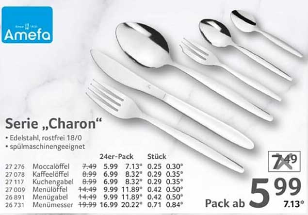Edelstahlbesteck-Serie "Charon" von Amefa