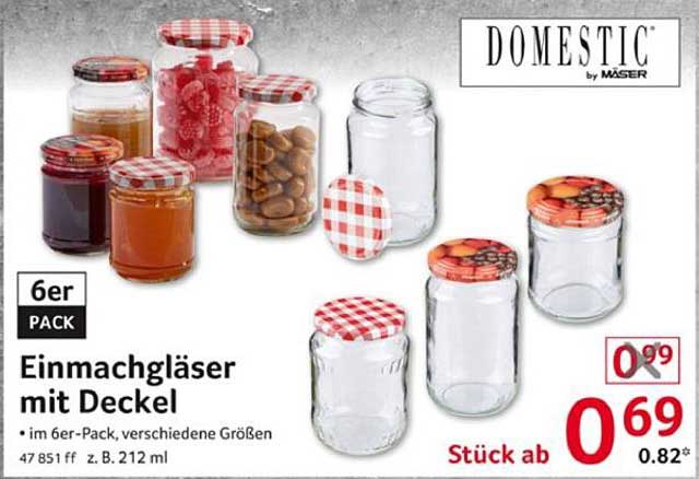 Einmachgläser mit Deckel – 6er Pack