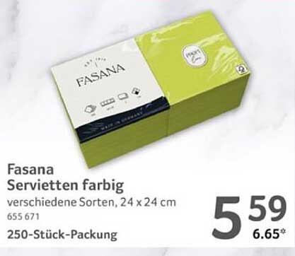 Fasana Servietten farbig 250-Stück-Packung