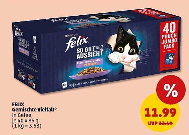 FELIX Gemischte Vielfalt* in Gelee - 40 Pouches Jumbo Pack